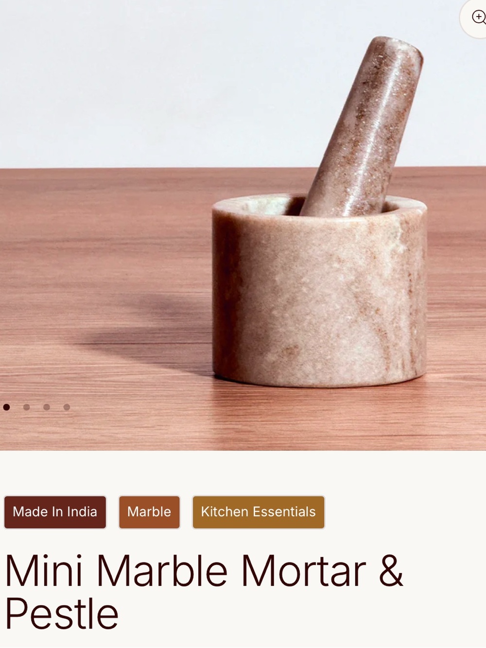 Mini Marble Mortar & Pestle - Grey Marble